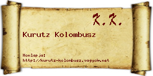 Kurutz Kolombusz névjegykártya